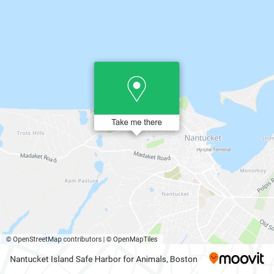 Nantucket Island Safe Harbor for Animals map