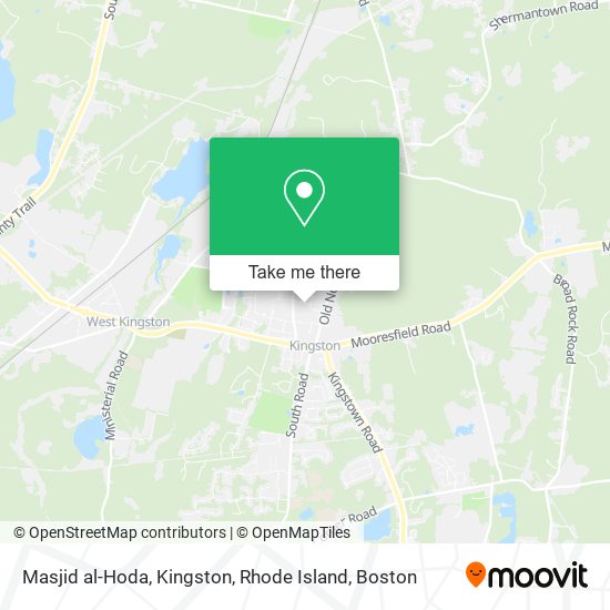 Masjid al-Hoda, Kingston, Rhode Island map