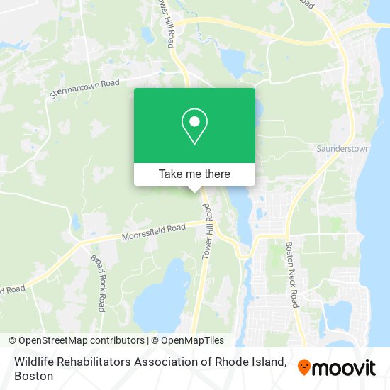 Wildlife Rehabilitators Association of Rhode Island map