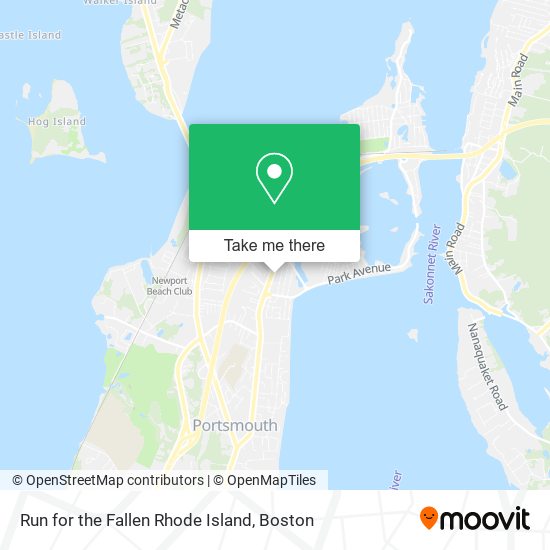 Mapa de Run for the Fallen Rhode Island