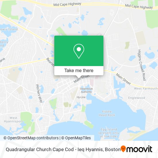 Quadrangular Church Cape Cod - Ieq Hyannis map