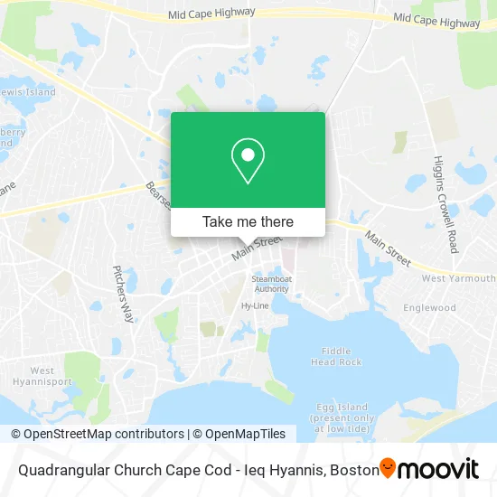Quadrangular Church Cape Cod - Ieq Hyannis map