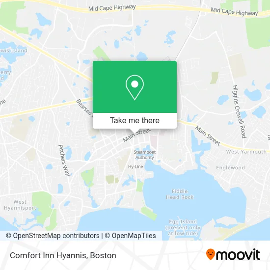 Comfort Inn Hyannis map