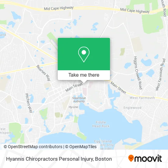 Hyannis Chiropractors Personal Injury map