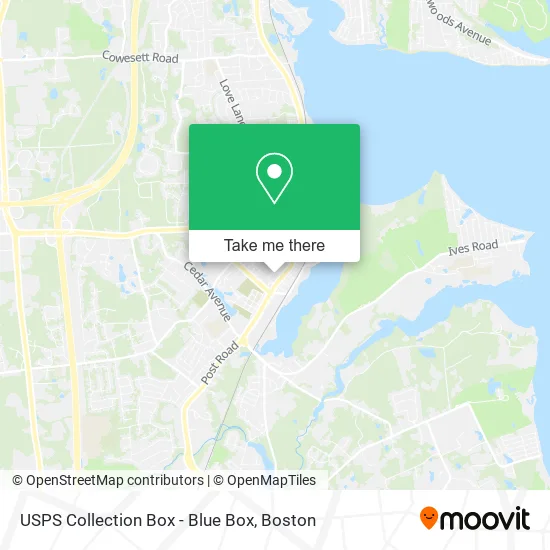 Mapa de USPS Collection Box - Blue Box