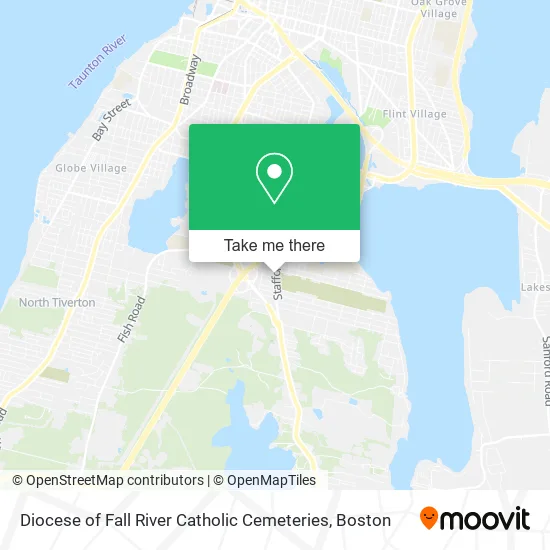 Diocese of Fall River Catholic Cemeteries map