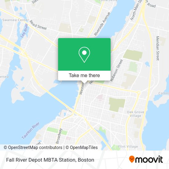 Mapa de Fall River Depot MBTA Station