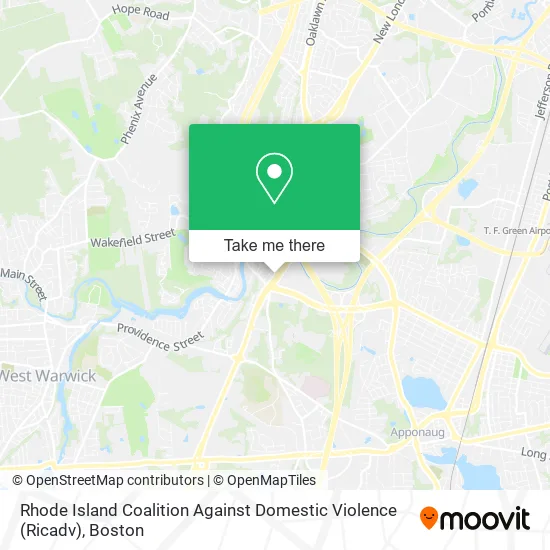 Mapa de Rhode Island Coalition Against Domestic Violence (Ricadv)