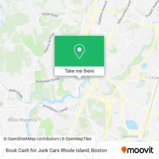 Mapa de Bouk Cash for Junk Cars Rhode Island