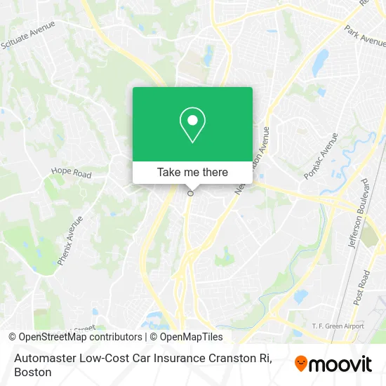 Automaster Low-Cost Car Insurance Cranston Ri map