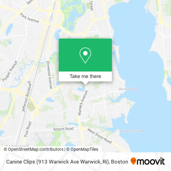 Mapa de Canine Clips (913 Warwick Ave Warwick, Ri)