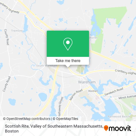 Scottish Rite, Valley of Southeastern Massachusetts map