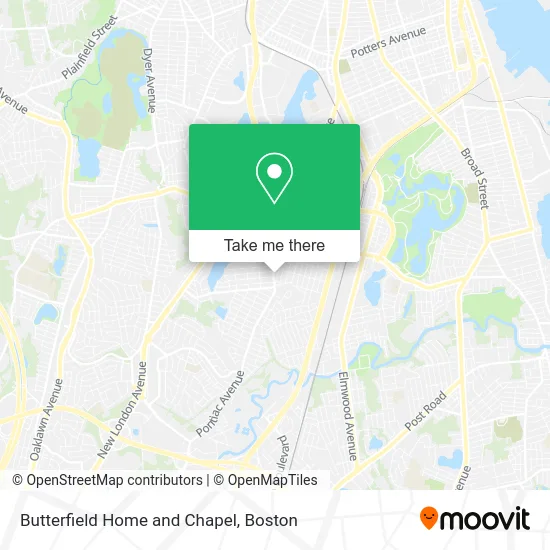Butterfield Home and Chapel map