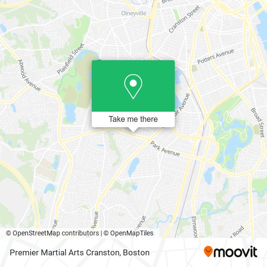 Mapa de Premier Martial Arts Cranston