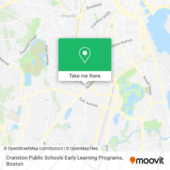 Mapa de Cranston Public Schools Early Learning Programs