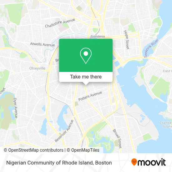 Nigerian Community of Rhode Island map