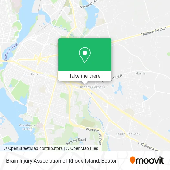 Brain Injury Association of Rhode Island map