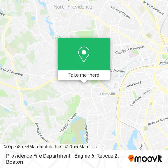 Mapa de Providence Fire Department - Engine 6, Rescue 2