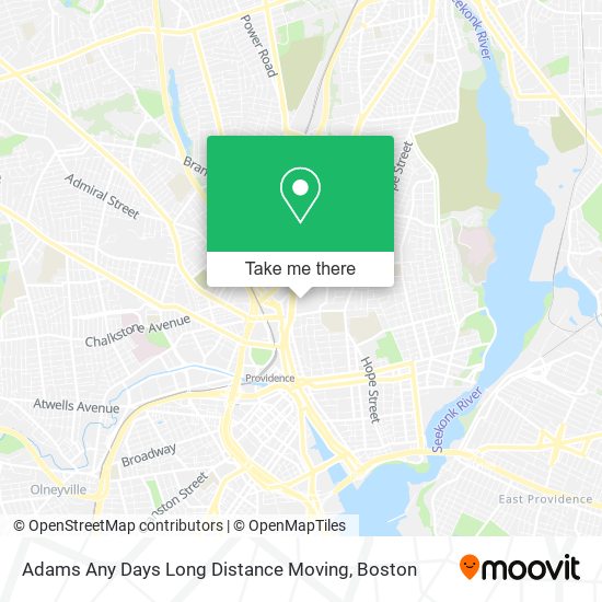 Mapa de Adams Any Days Long Distance Moving