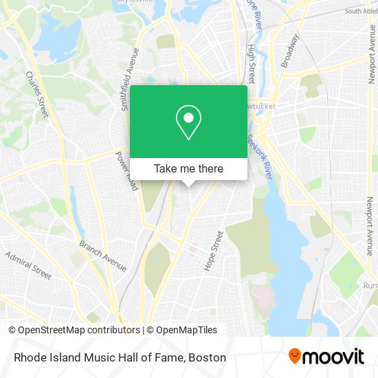 Mapa de Rhode Island Music Hall of Fame