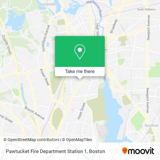 Pawtucket Fire Department Station 1 map