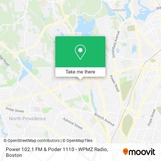 Mapa de Power 102.1 FM & Poder 1110 - WPMZ Radio