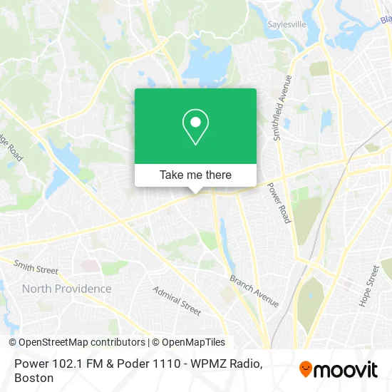 Power 102.1 FM & Poder 1110 - WPMZ Radio map