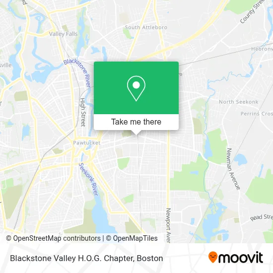 Blackstone Valley H.O.G. Chapter map
