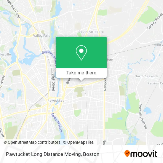 Pawtucket Long Distance Moving map