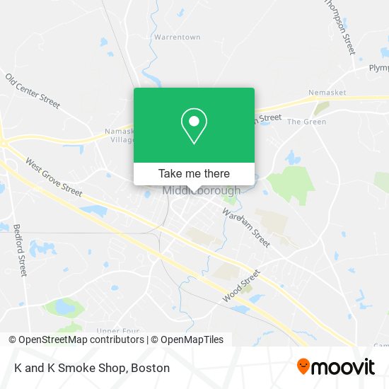 K and K Smoke Shop map