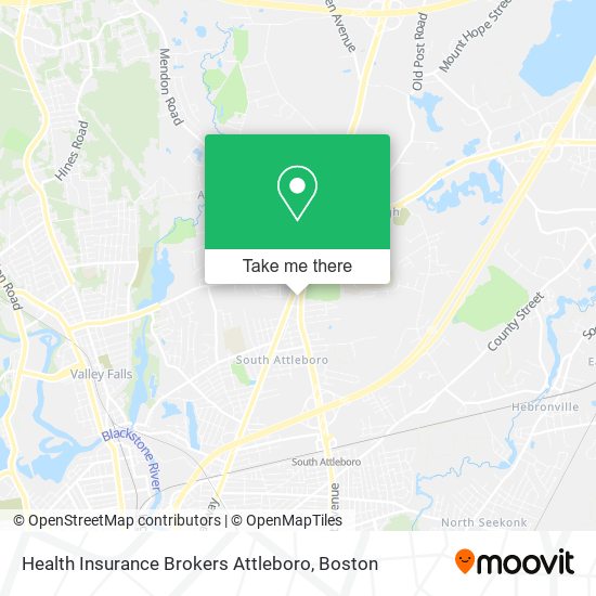 Health Insurance Brokers Attleboro map