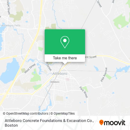 Mapa de Attleboro Concrete Foundations & Excavation Co.