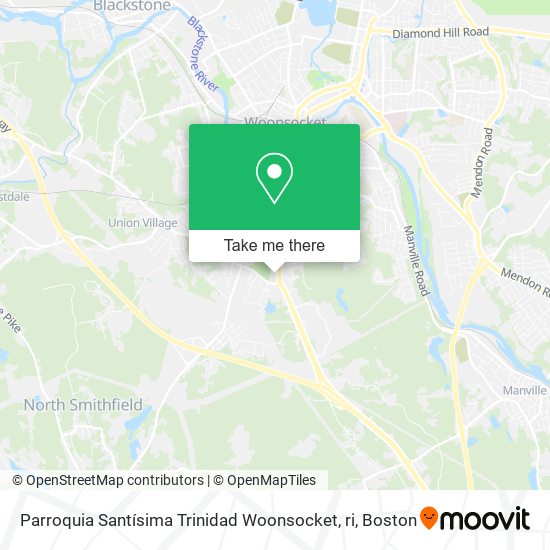 Mapa de Parroquia Santísima Trinidad Woonsocket, ri