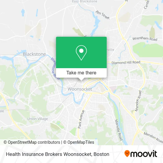 Health Insurance Brokers Woonsocket map