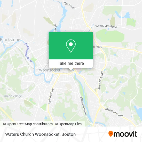 Waters Church Woonsocket map
