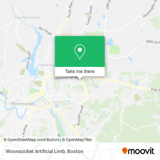 Mapa de Woonsocket Artificial Limb