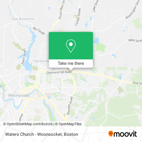 Mapa de Waters Church - Woonsocket