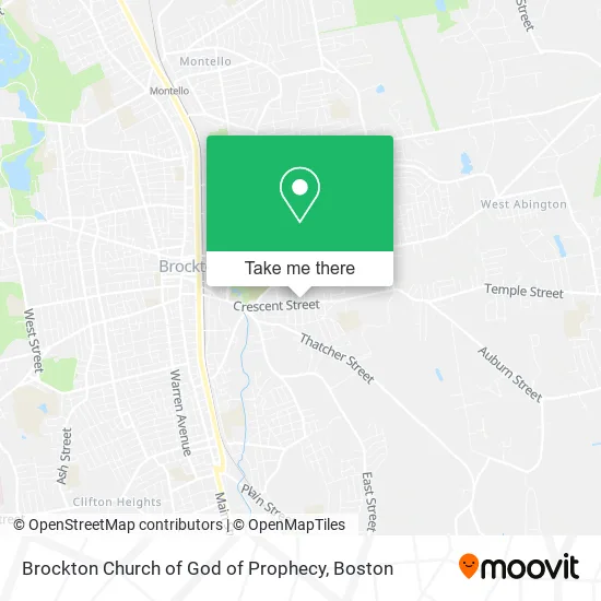 Brockton Church of God of Prophecy map