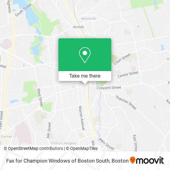 Mapa de Fax for Champion Windows of Boston South