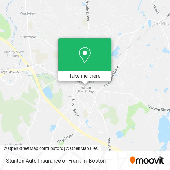 Stanton Auto Insurance of Franklin map