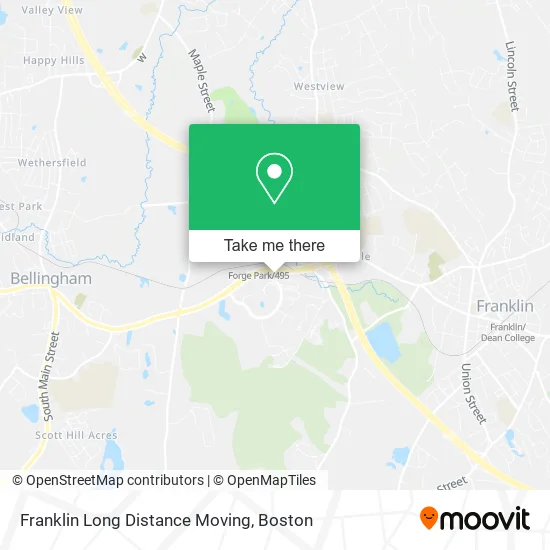 Franklin Long Distance Moving map