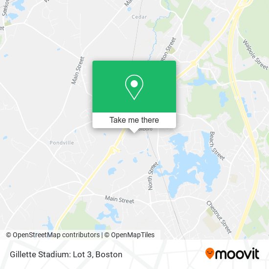 Mapa de Gillette Stadium: Lot 3