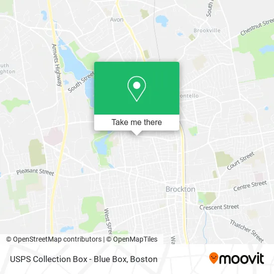 Mapa de USPS Collection Box - Blue Box