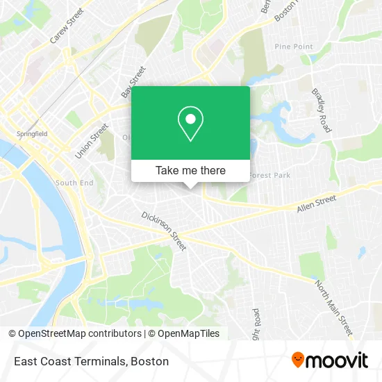 East Coast Terminals map