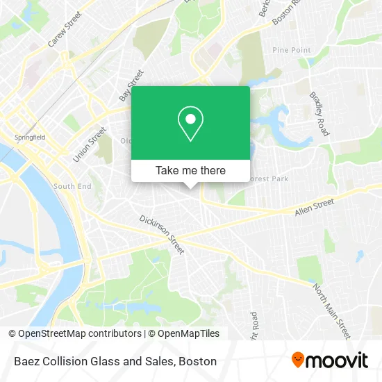 Baez Collision Glass and Sales map