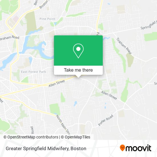 Greater Springfield Midwifery map