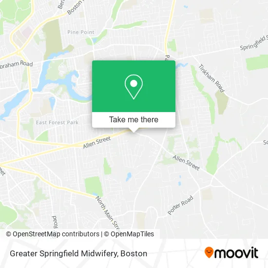 Greater Springfield Midwifery map