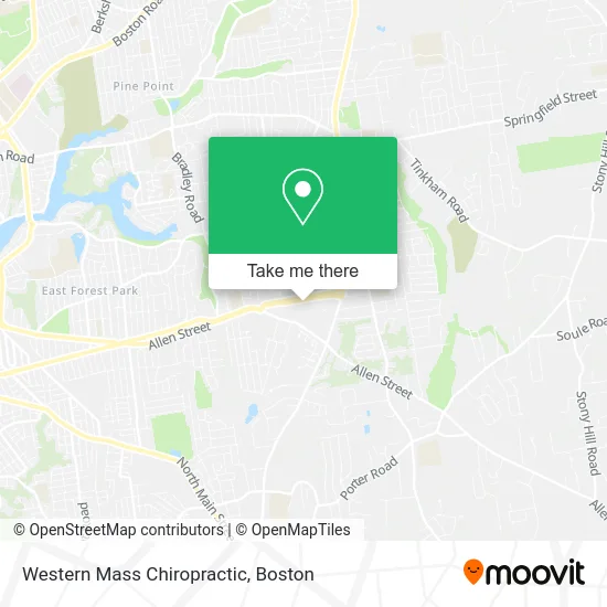 Western Mass Chiropractic map
