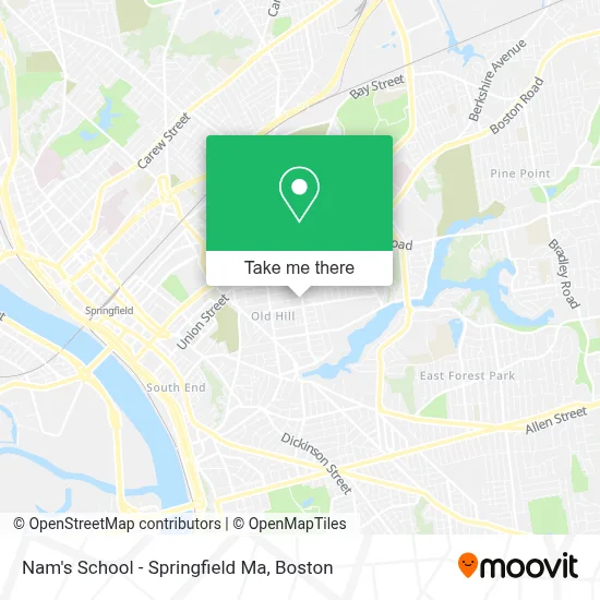 Nam's School - Springfield Ma map