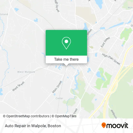 Auto Repair in Walpole map